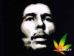 Samolepka BOB MARLEY - Face & Marihuana