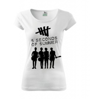 5 SECONDS OF SUMMER - Logo & Band - biele dámske tričko