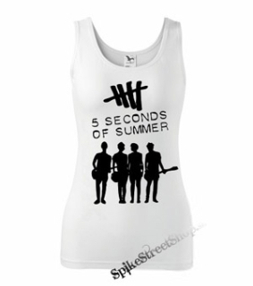 5 SECONDS OF SUMMER - Logo & Band - Ladies Vest Top - biele