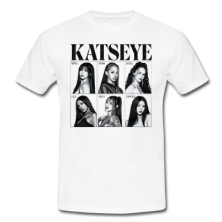KATSEYE - Band Poster Motive 5 - biele pánske tričko