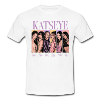 KATSEYE - Band Poster Motive 7 - biele pánske tričko