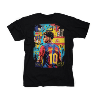 LAMINE YAMAL - Barca Poster Golden Boy - čierne detské tričko
