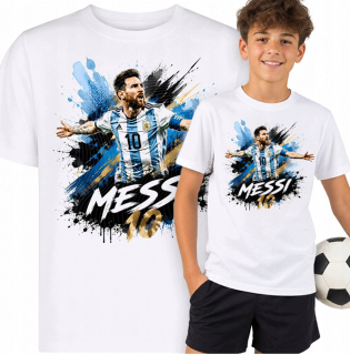 LIONEL MESSI - Poster Motive 8 - biele detské tričko