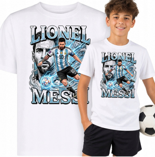 LIONEL MESSI - Poster Motive 7 - biele detské tričko