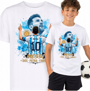 LIONEL MESSI - Poster Motive 6 - biele detské tričko