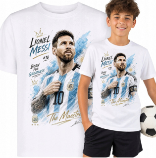 LIONEL MESSI - Poster Motive 4 - biele detské tričko