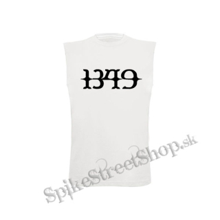 1349 - Logo - biele pánske tričko bez rukávov