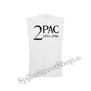 2 PAC - 1971-1996 - biele pánske tričko bez rukávov