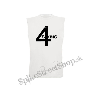 4 SKINS - Logo - biele pánske tričko bez rukávov