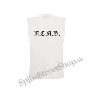 ACAB - Slogan Paint - biele pánske tričko bez rukávov