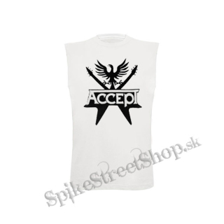 ACCEPT - Black Sign - biele pánske tričko bez rukávov