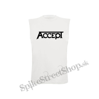 ACCEPT - Logo - biele pánske tričko bez rukávov