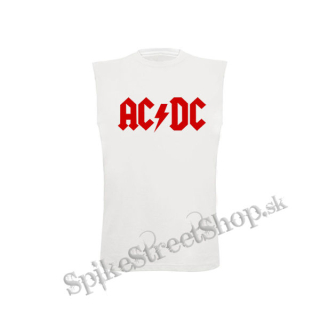 ACDC - Red Logo - biele pánske tričko bez rukávov