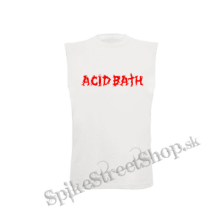 ACID BATH - Logo Red - biele pánske tričko bez rukávov