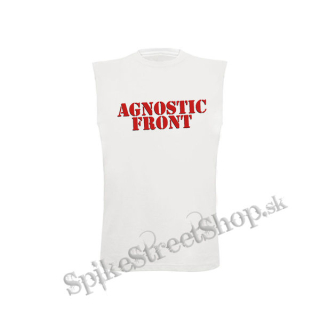 AGNOSTIC FRONT - Logo Red - biele pánske tričko bez rukávov