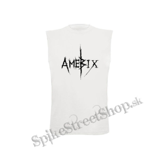 AMEBIX - Logo - biele pánske tričko bez rukávov