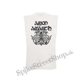 AMON AMARTH - Logo Mjolnir - biele pánske tričko bez rukávov
