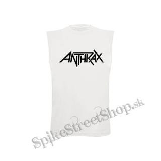 ANTHRAX - Logo Black - biele pánske tričko bez rukávov