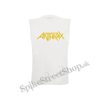ANTHRAX - Logo Yellow - biele pánske tričko bez rukávov