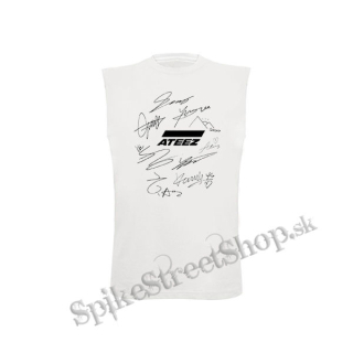 ATEEZ - Logo & Signature - biele pánske tričko bez rukávov