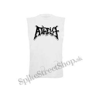 ATHEIST - Logo - biele pánske tričko bez rukávov