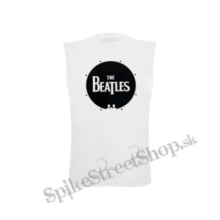 BEATLES - Drum Logo - biele pánske tričko bez rukávov