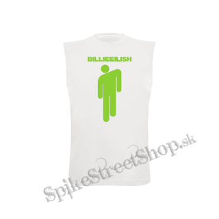 BILLIE EILISH - Stickman Logo Green - biele pánske tričko bez rukávov