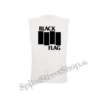 BLACK FLAG - Logo Crest - biele pánske tričko bez rukávov