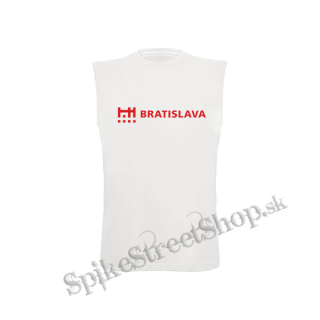 BRATISLAVA - biele pánske tričko bez rukávov