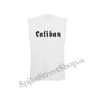 CALIBAN - Logo - biele pánske tričko bez rukávov