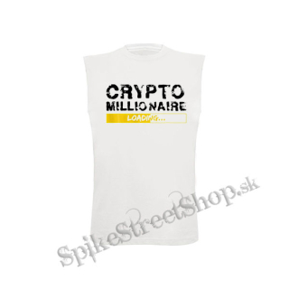 CRYPTOMILIONAIRE - Loading - biele pánske tričko bez rukávov
