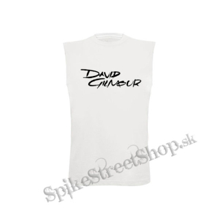 DAVID GILMOUR - Logo - biele pánske tričko bez rukávov