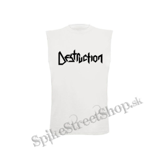 DESTRUCTION - Black Logo - biele pánske tričko bez rukávov