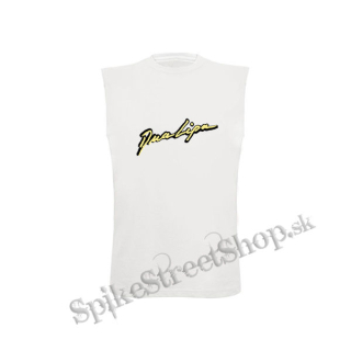 DUA LIPA - Yellow Logo - biele pánske tričko bez rukávov