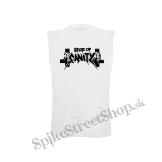 EDGE OF SANITY - Logo - biele pánske tričko bez rukávov
