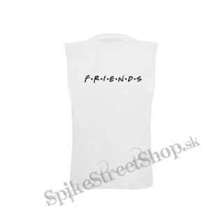 FRIENDS - PRIATELIA - Logo Black - biele pánske tričko bez rukávov