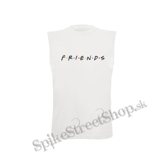 FRIENDS - PRIATELIA - Logo Colour - biele pánske tričko bez rukávov