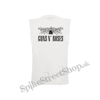 GUNS N ROSES - Logo And Two Pistols - biele pánske tričko bez rukávov