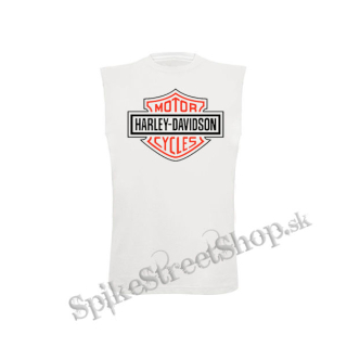 HARLEY DAVIDSON - Red Crest Logo Motive 2 - biele pánske tričko bez rukávov