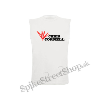 CHRIS CORNELL - Logo - biele pánske tričko bez rukávov