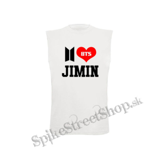 I LOVE JIMIN - Bangtan Boys - biele pánske tričko bez rukávov