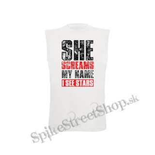 I SEE STARS - She Screams My Name - biele pánske tričko bez rukávov