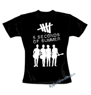 5 SECONDS OF SUMMER - Logo & Band - čierne dámske tričko