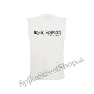 IRON MAIDEN - Piece Of Mind Logo - biele pánske tričko bez rukávov