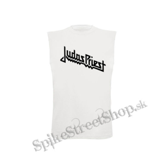 JUDAS PRIEST - Classic Logo - biele pánske tričko bez rukávov