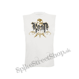 KORN - Logo Crest Bakersfield Gold - biele pánske tričko bez rukávov