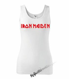 IRON MAIDEN - Red Logo - Ladies Vest Top - biele