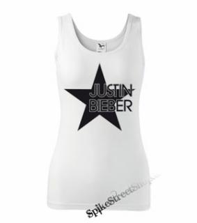 JUSTIN BIEBER - Star - Ladies Vest Top - biele