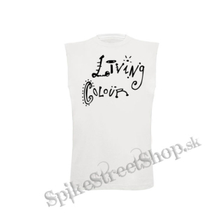 LIVING COLOUR - Logo - biele pánske tričko bez rukávov