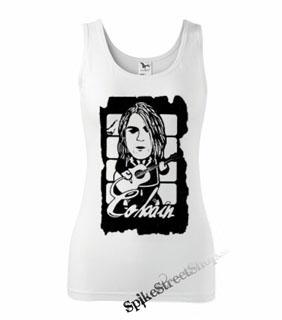 KURT COBAIN - Portrait - Ladies Vest Top - biele